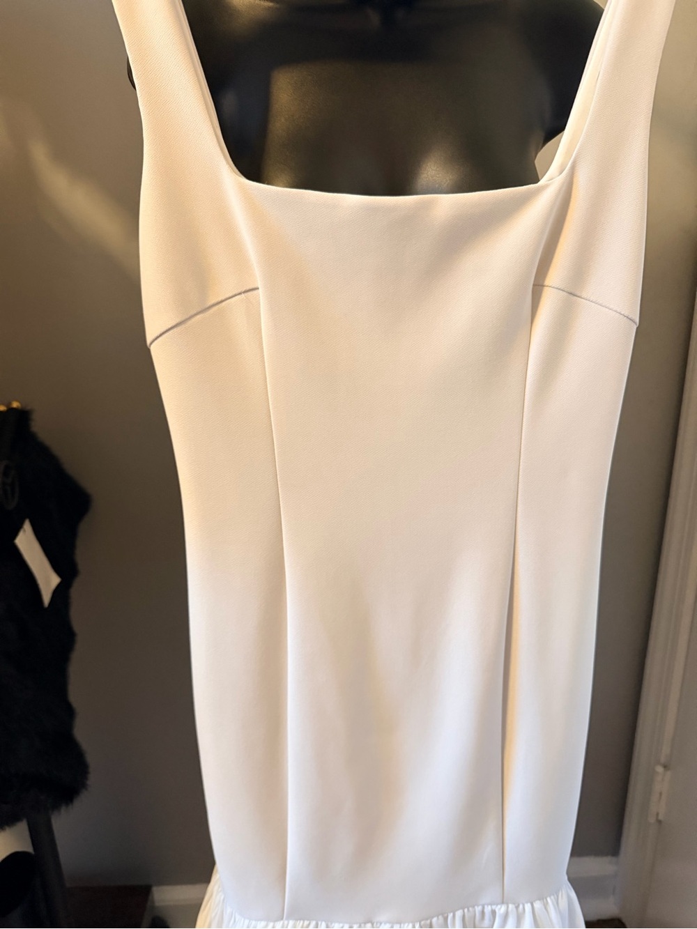 BHLDN Ivory Square-Neck Trumpet Midi Wedding Dress - Picture 6 of 10